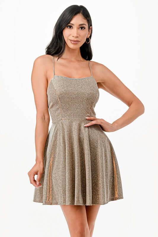 Glitter Fit & Flare Mini Dress