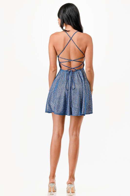 Glitter Fit & Flare Mini Dress