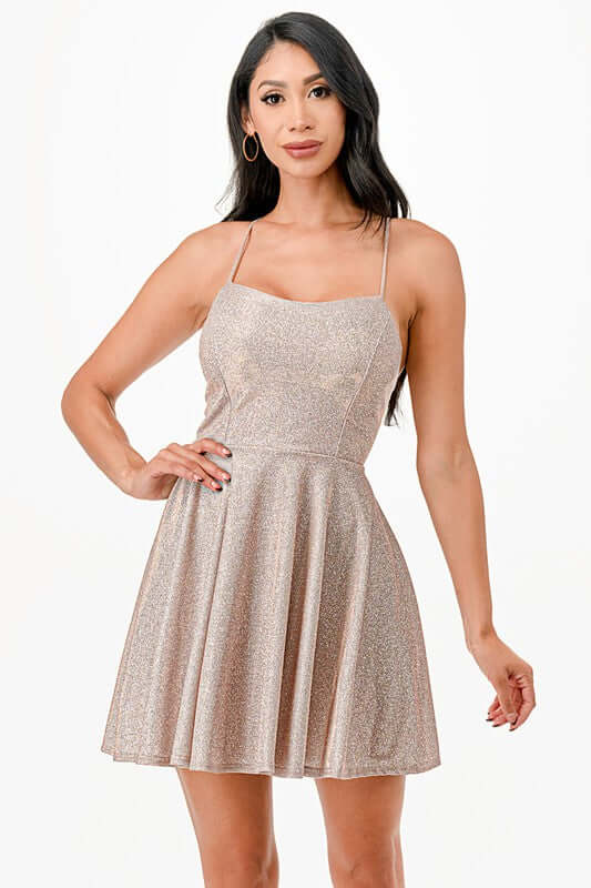 Glitter Fit & Flare Mini Dress