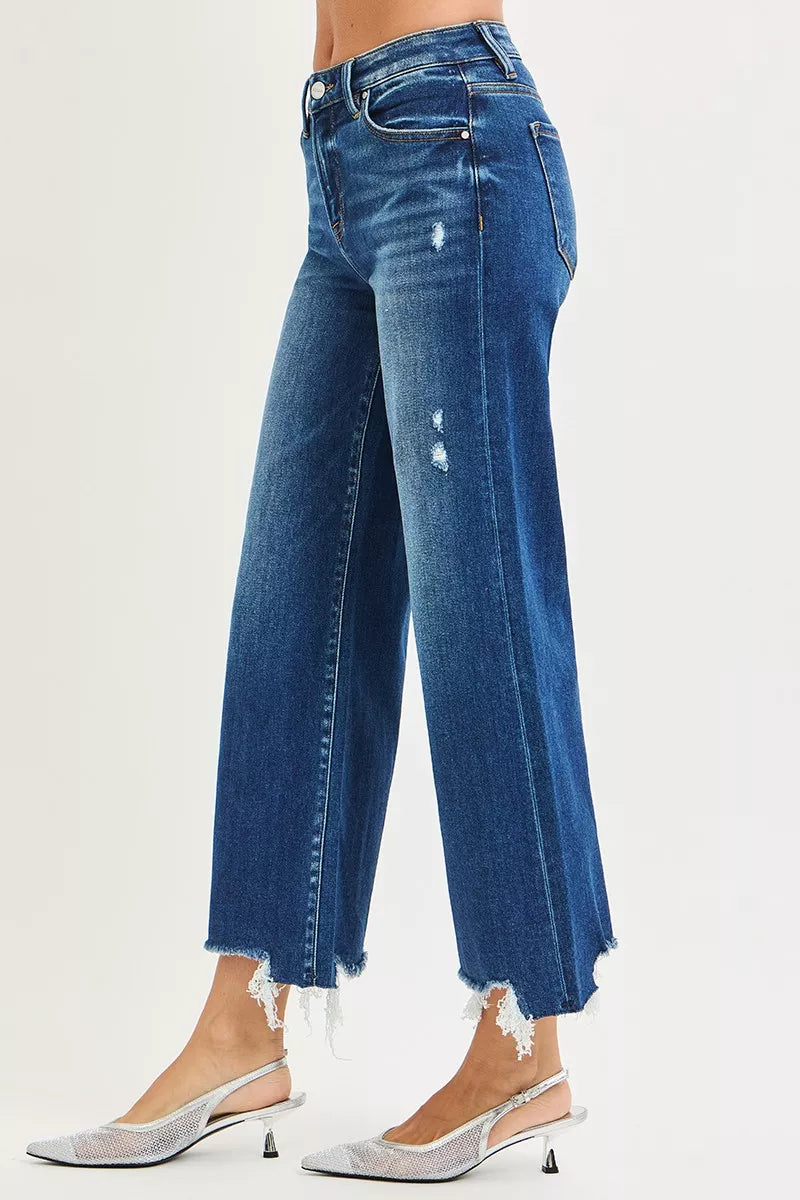 High Rise Crop Wide Leg Jeans