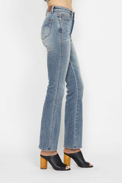 Tummy Control Back Embroidered Bootcut Jeans