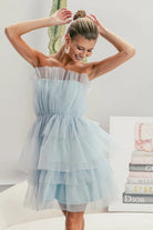 Sleeveless Layered Organza Dress