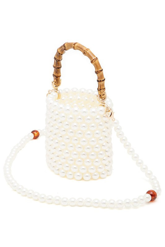 Beaded Bucket Clutch Bag