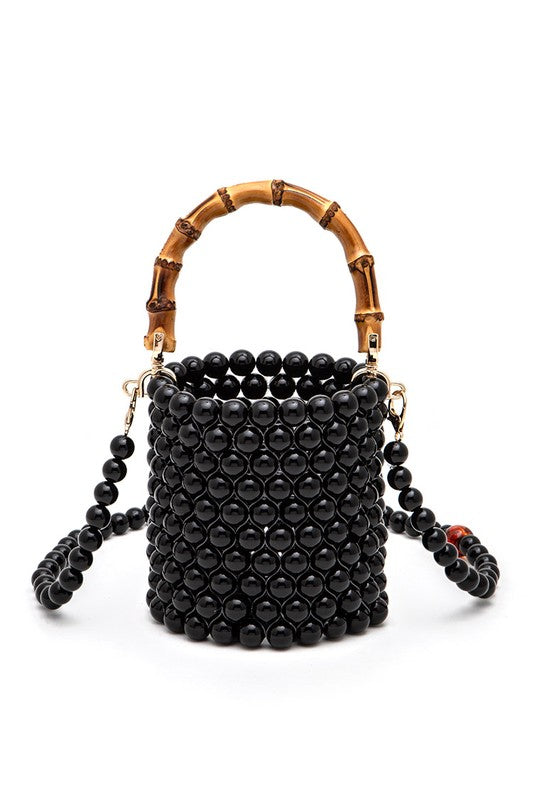 Beaded Bucket Clutch Bag