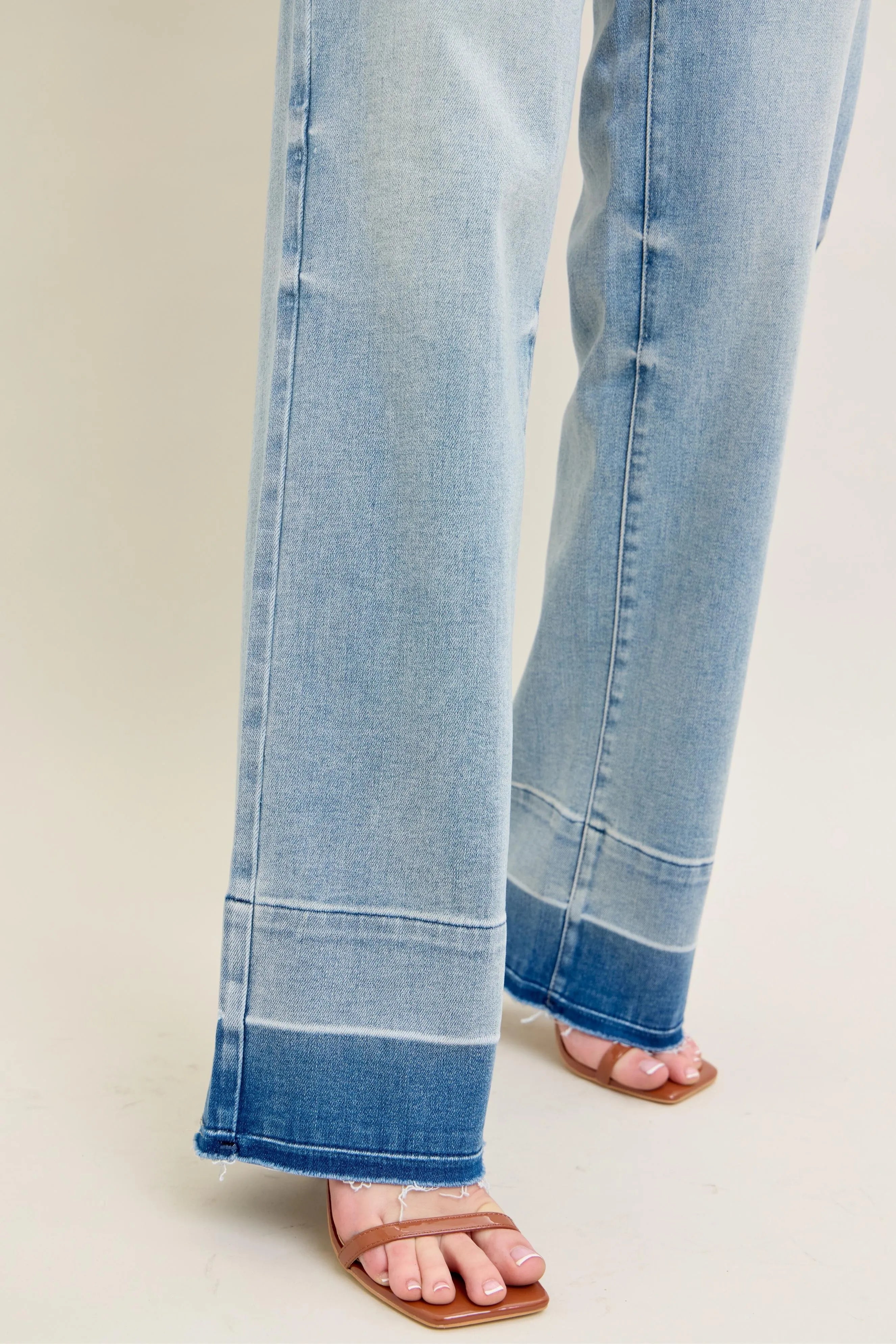 Release Hem Wide Leg Jeans