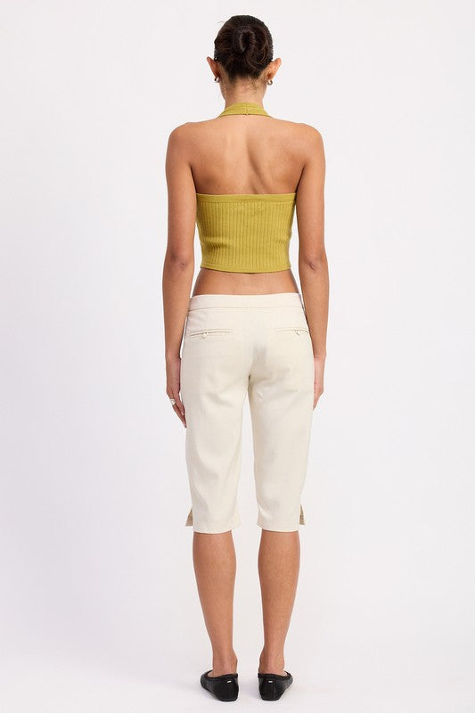 Tailored Mid Rise Bermuda Pants