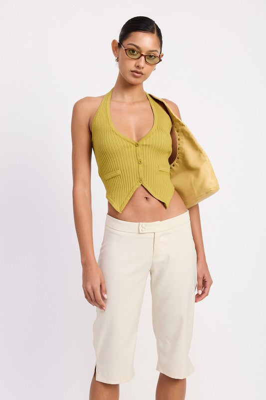 Tailored Mid Rise Bermuda Pants