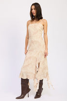 Ruffle Midi Dress with Back Tie