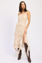 Ruffle Midi Dress with Back Tie