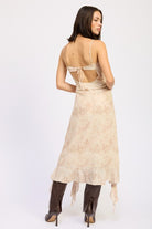 Ruffle Midi Dress with Back Tie