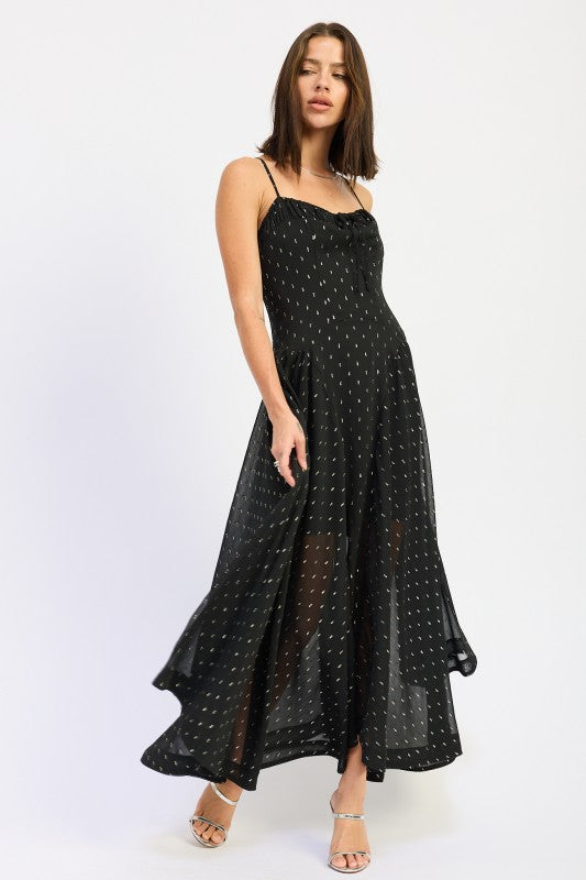 A-Line Spaghetti Strap Maxi Dress