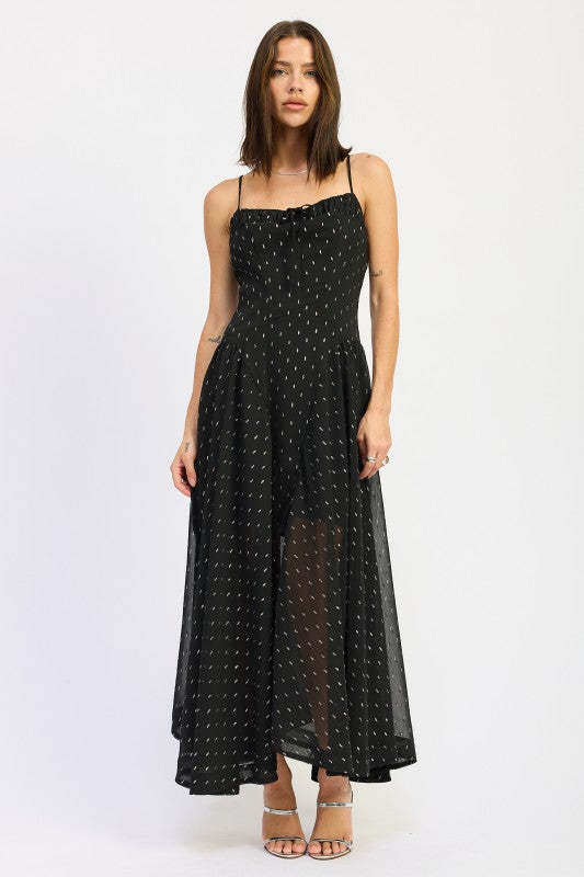 A-Line Spaghetti Strap Maxi Dress