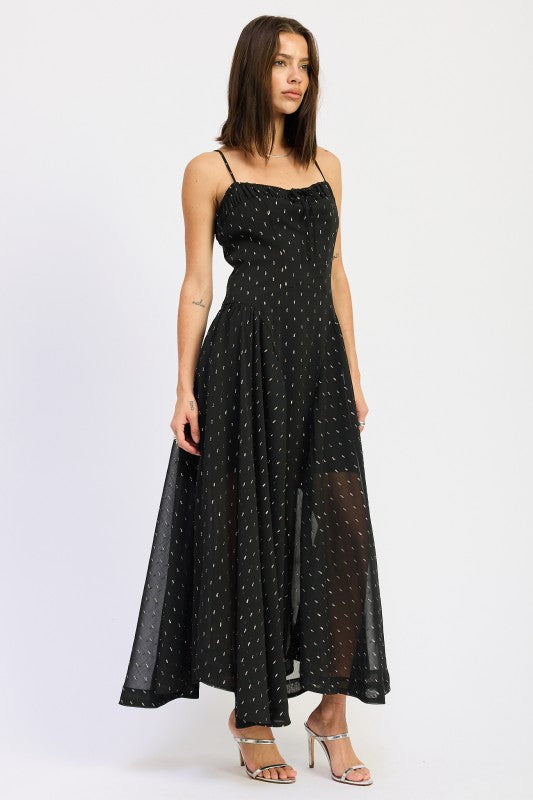 A-Line Spaghetti Strap Maxi Dress