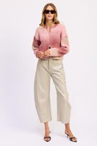 RIBBED CARDIGAN WITH DOUBLE ZIPPER