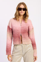 RIBBED CARDIGAN WITH DOUBLE ZIPPER