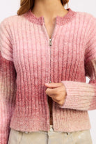 RIBBED CARDIGAN WITH DOUBLE ZIPPER