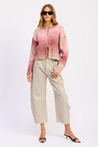 RIBBED CARDIGAN WITH DOUBLE ZIPPER
