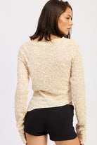Sequin Asymmetrical Blouse