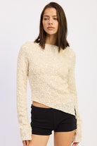 Sequin Asymmetrical Blouse
