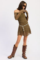 Lace Off-Shoulder Mini Dress