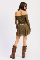 Lace Off-Shoulder Mini Dress