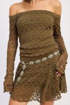 Lace Off-Shoulder Mini Dress