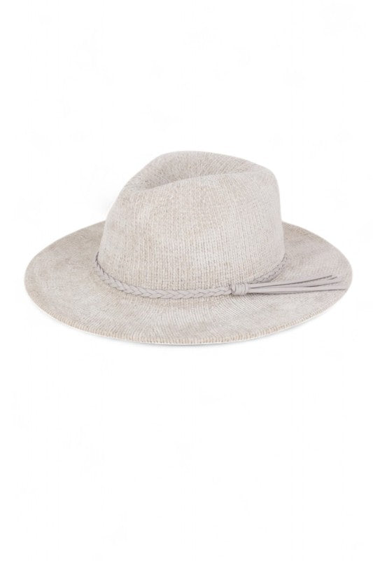 Chenille Braided Band Fedora Hat