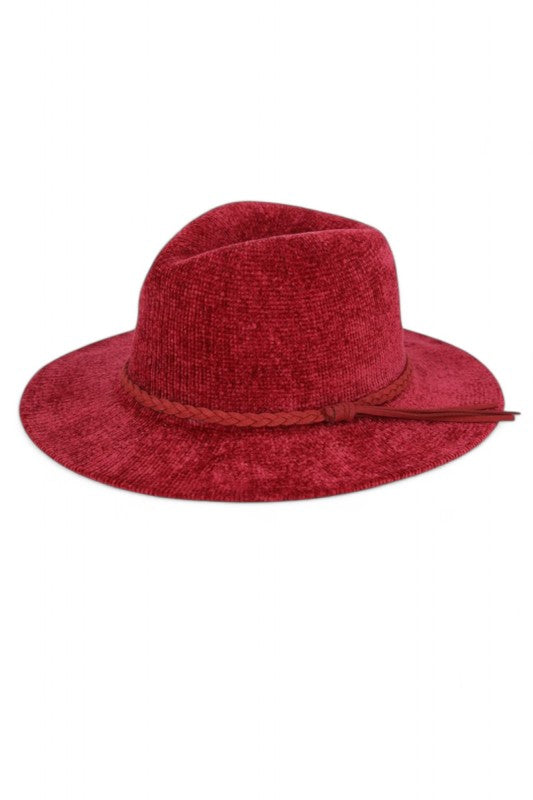 Chenille Braided Band Fedora Hat