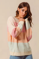 Color Block Long Sleeve Sweater