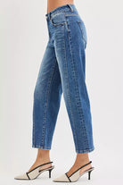 RISEN High Rise Crop Straight Jeans