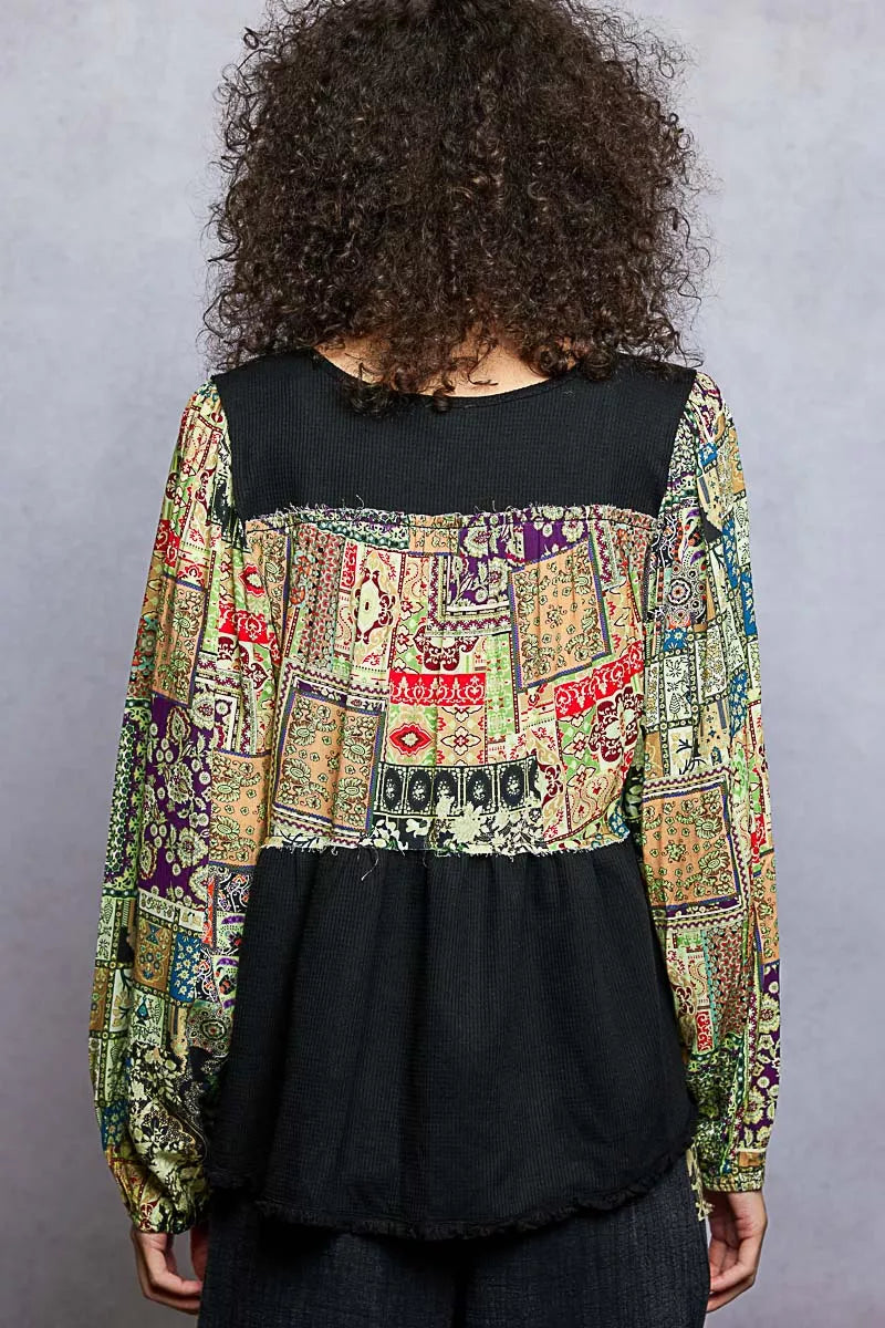 Balloon Sleeve Peplum Blouse