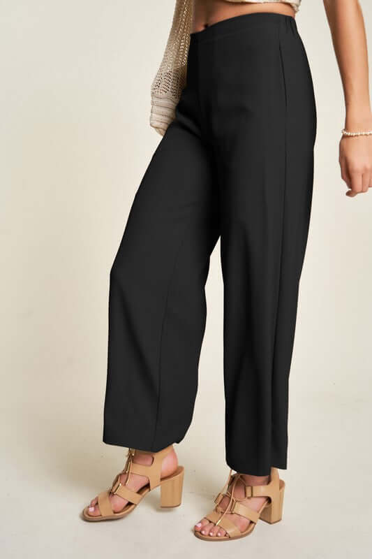 Wide Leg Mid-Rise Pants