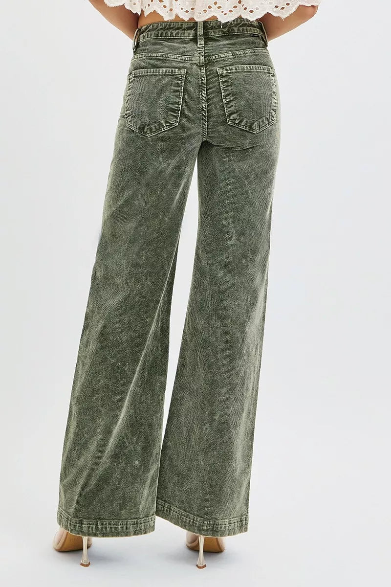High Rise Wide Leg Corduroy Jeans
