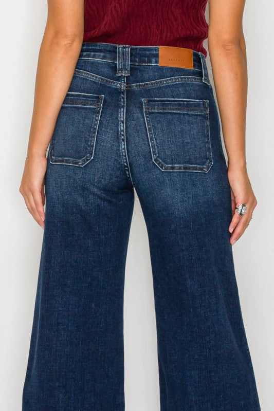 High Rise Tummy Control A-Wide Leg Fit Jeans