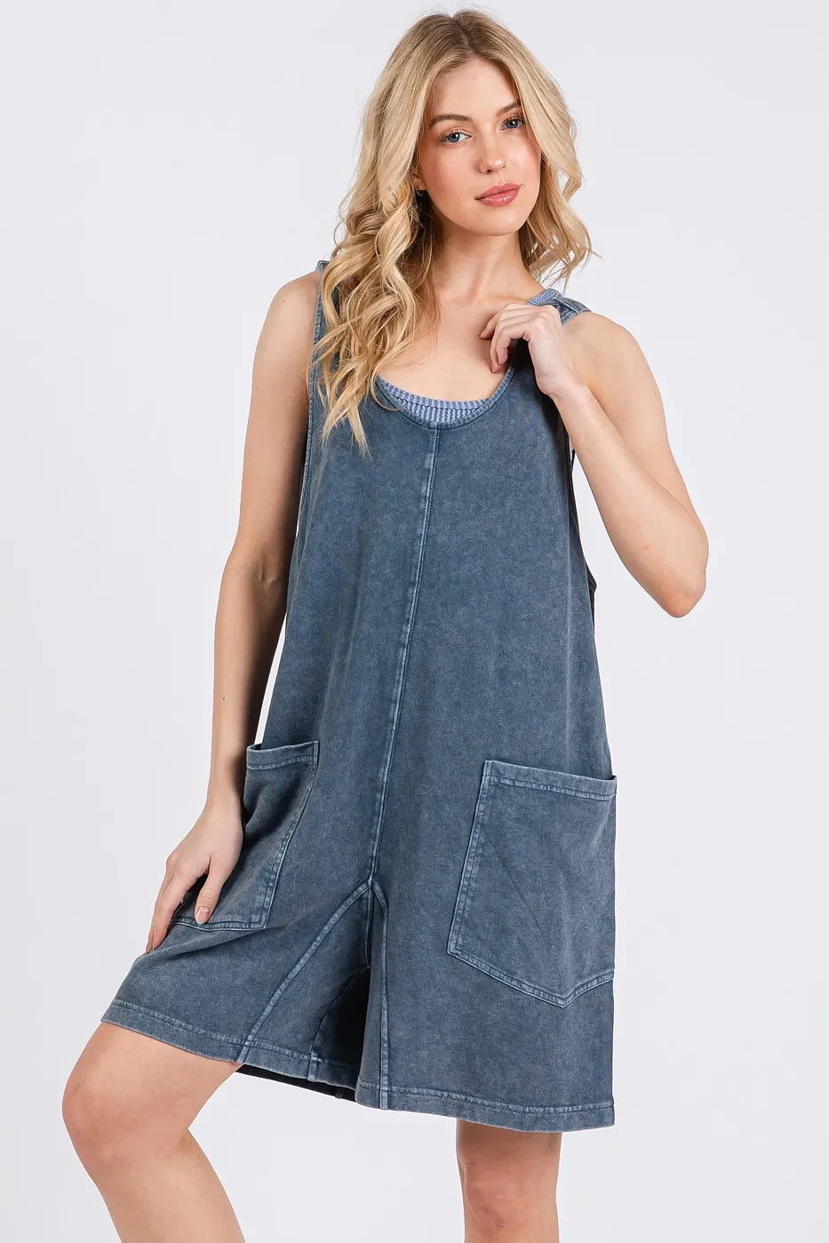 Washed French Terry Romper