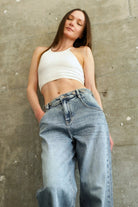 Adjustable Waistband High Rise Baggy Wi