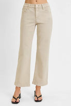 RISEN Full Size Tummy Control Mid Rise Ankle Straight Jeans Plus Size