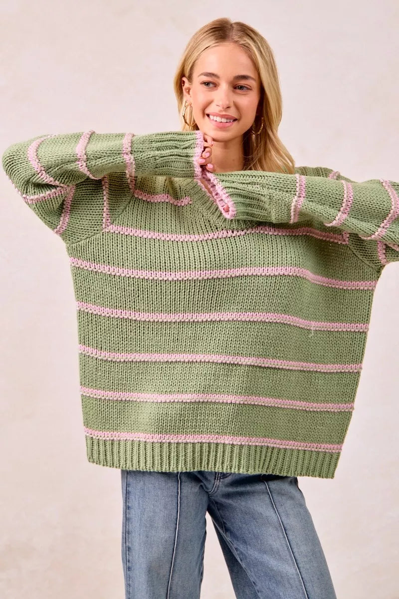 Striped Long Sleeve Sweater
