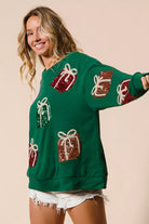 Sequin Christmas Gift Box Sweater
