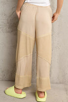 Elastic Waistband Wide Leg Pants with Drawstring
