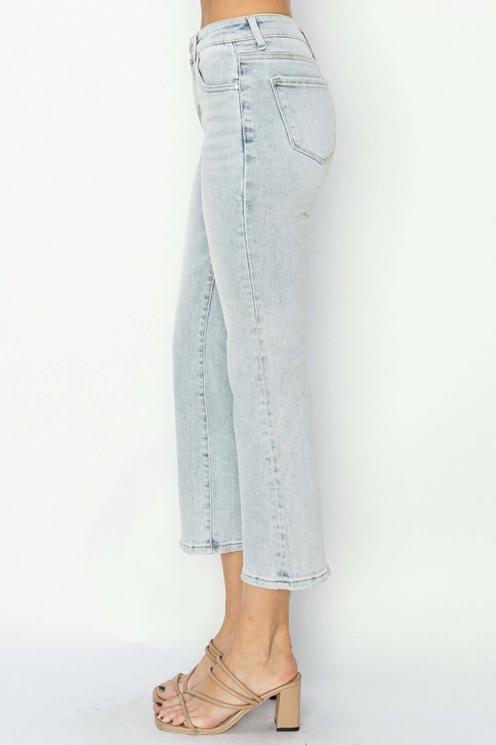 Mid Rise Cropped Flare Jeans