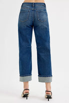 Slouchy Crop Barrel Cuffed Jeans