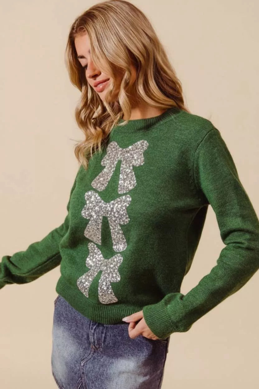 Sequins Embellished Christmas Sweater