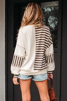 Striped Patchwork Henley Top