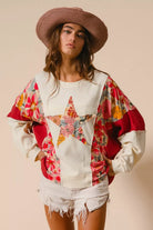 Floral Star Patch Sweatshirt