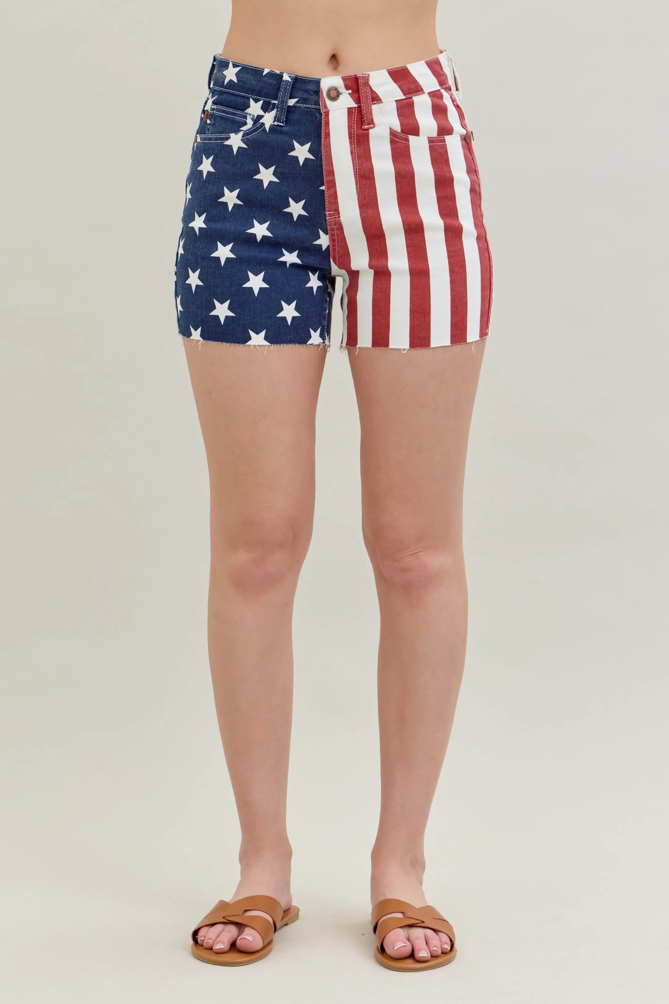 High Waisted American Flag Shorts