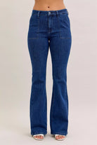 Judy Blue High Waist Flare Jeans with Front Patch Pockets