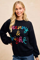 Tinsel Lettering Christmas Sweater