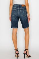 Dark Wash High Rise Bermuda Jeans