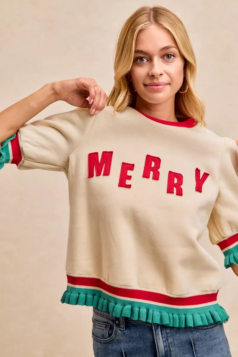 Christmas Merry Letter Blouse